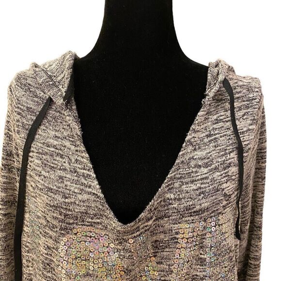 Miss Chievous Black and White Sequin Love Lightweight‎ Hoodie Sz 1 X - Picture 5 of 14